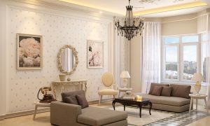 نمونه طراحی رومی اتاق نشیمن