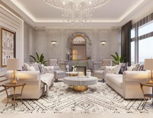 نمونه طراحی رومی اتاق نشیمن