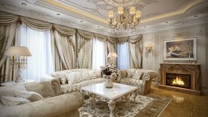 نمونه طراحی رومی اتاق نشیمن