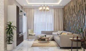 چیدمان پذیرایی کوچک مستطیل